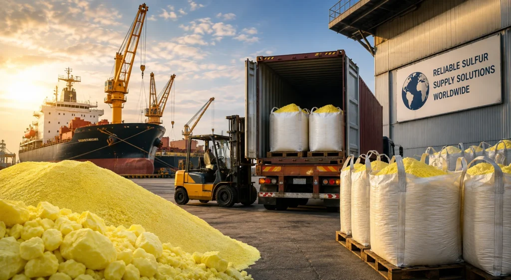 Elemental sulfur supplier and international sulfur shipment