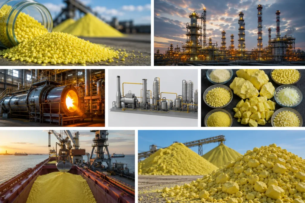 Elemental sulfur production and industrial sulfur granules